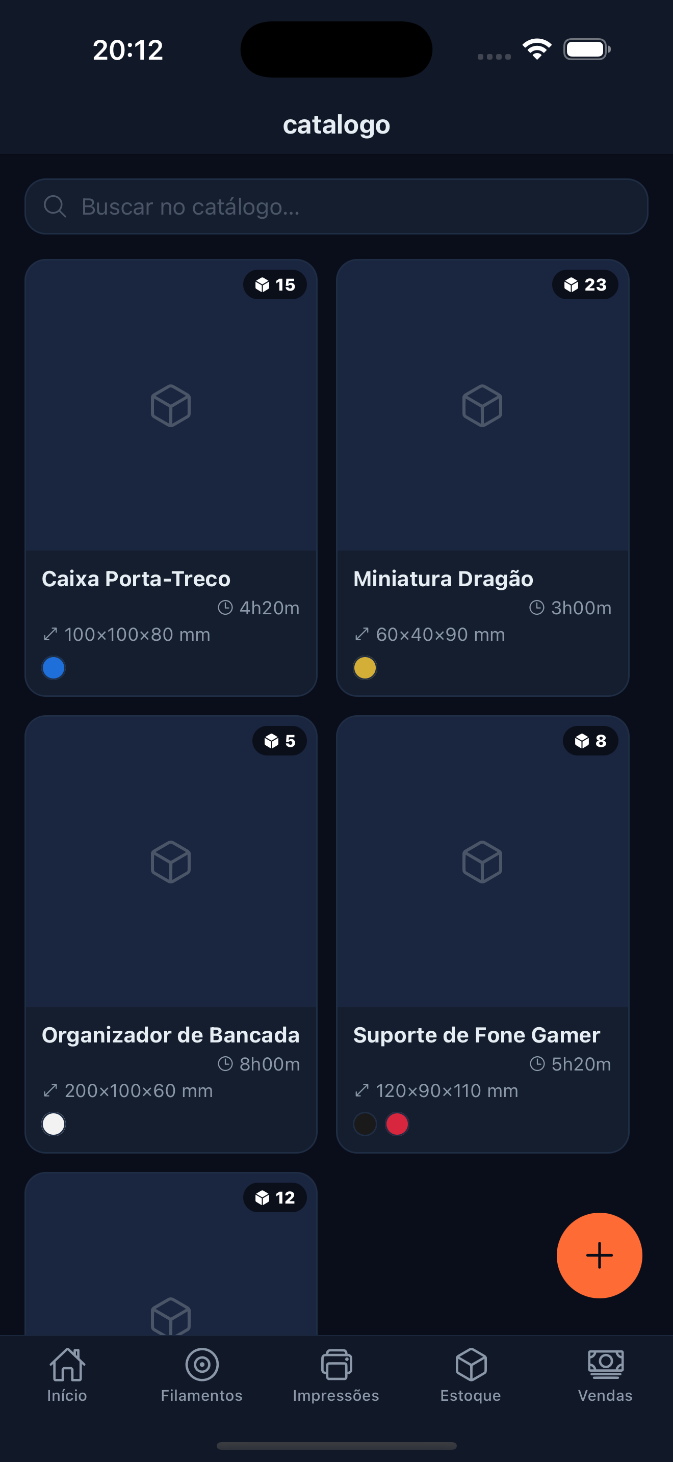 Catálogo de peças
